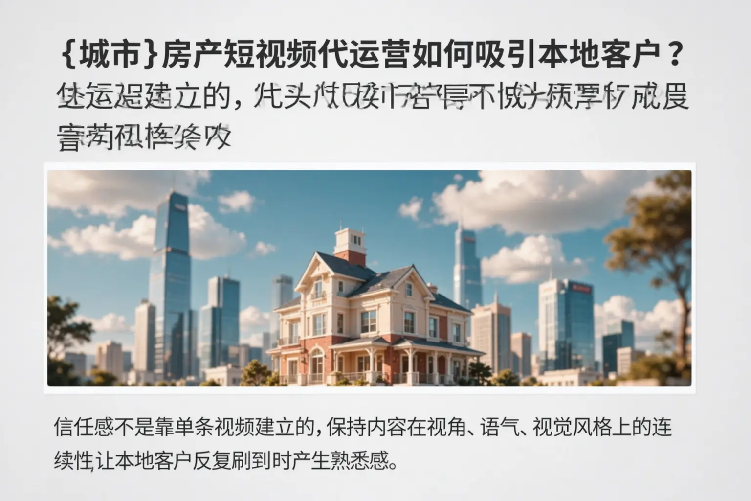 琼海房产短视频代运营如何吸引本地客户？