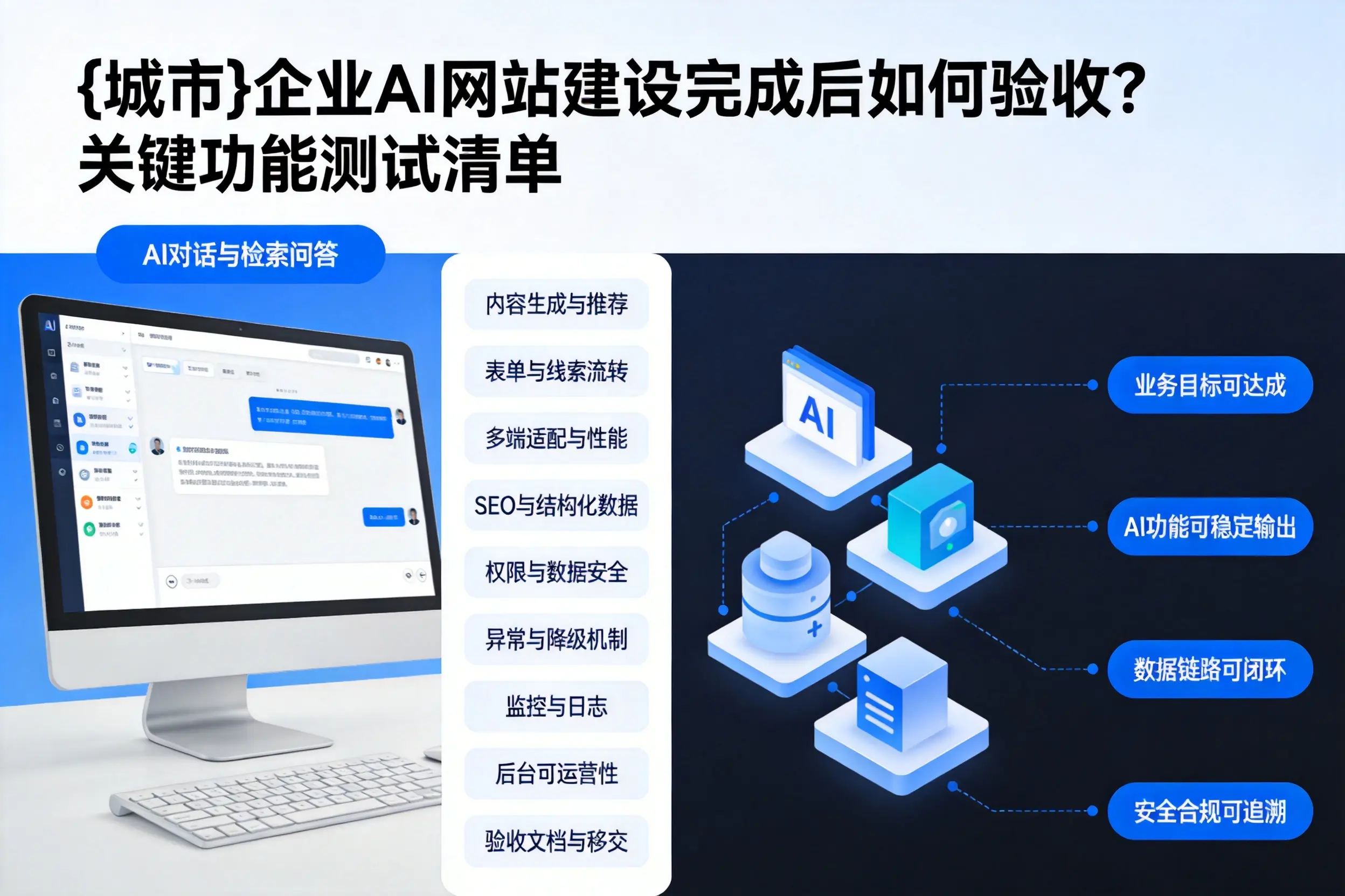 琼海企业AI网站建设完成后如何验收？关键功能测试清单
