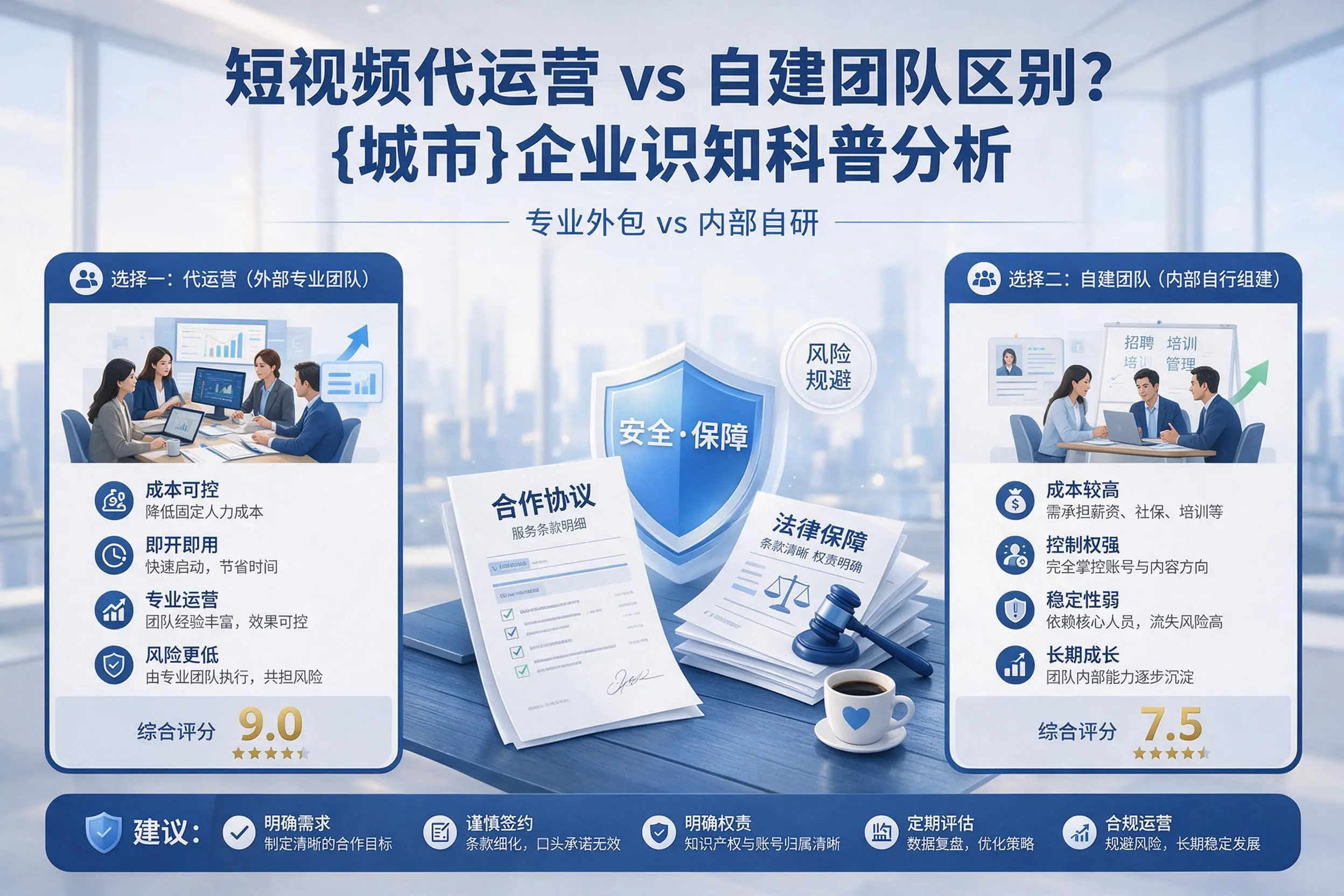 短视频代运营与自建团队区别?琼海企业认知科普分析