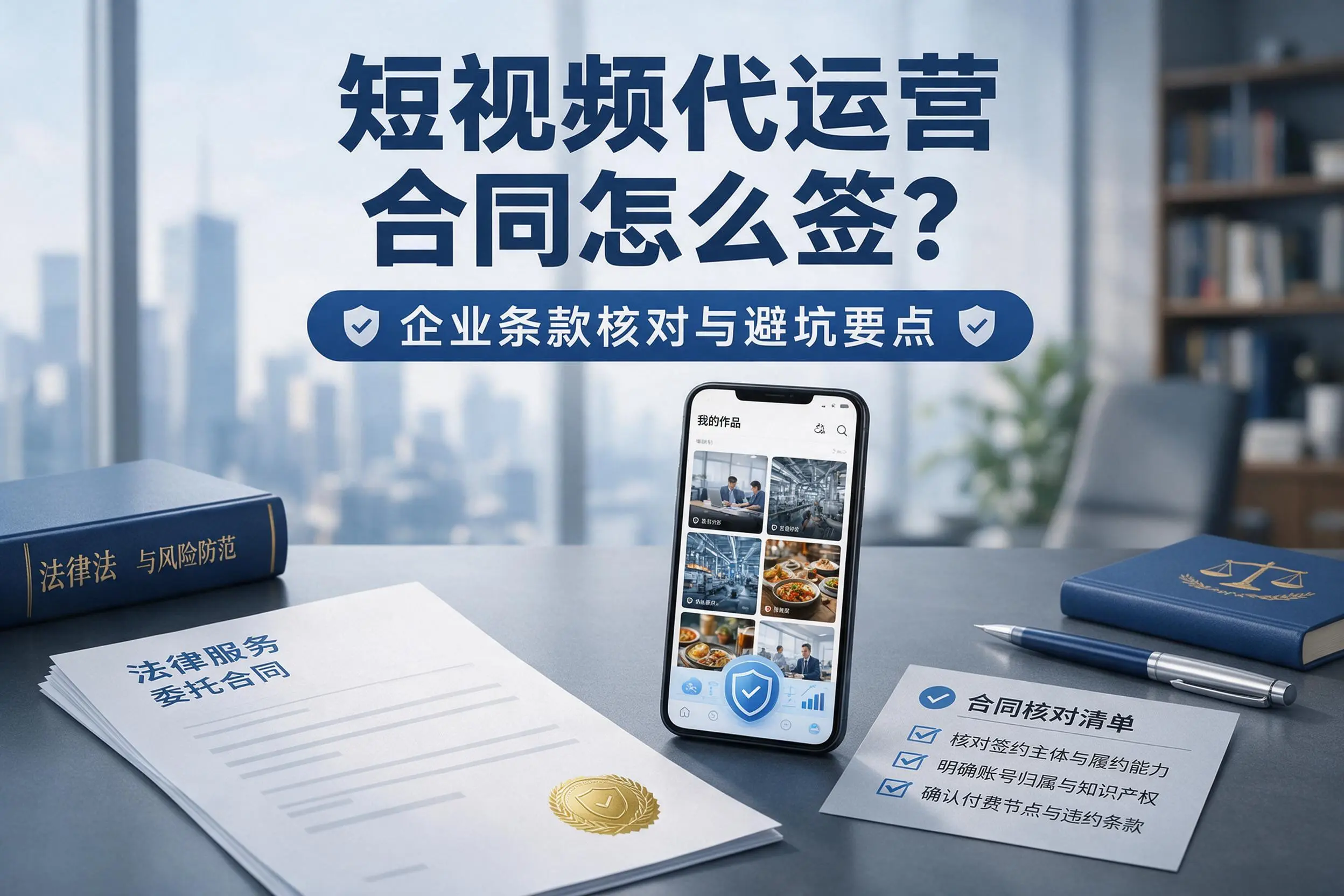 短视频代运营合同怎么签?琼海企业条款核对与避坑要点