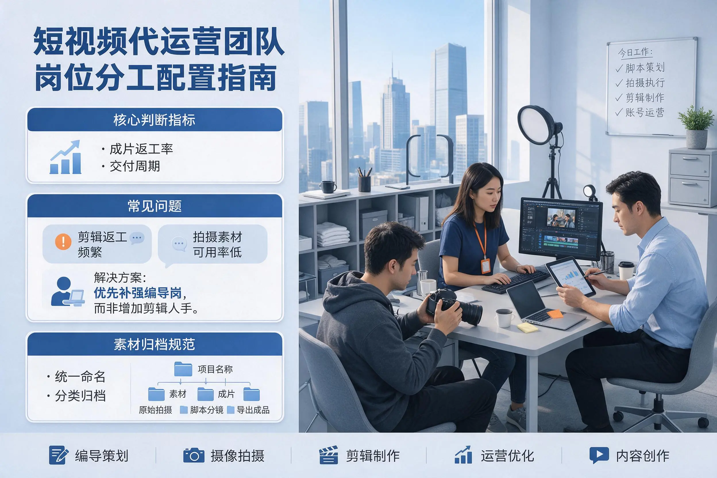 短视频代运营团队如何配置?琼海企业岗位分工科普说明