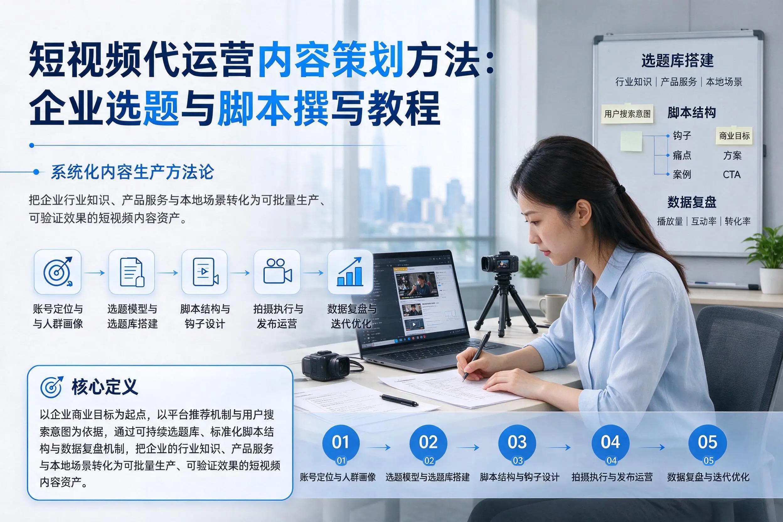 短视频代运营内容策划方法：琼海企业选题与脚本撰写教程