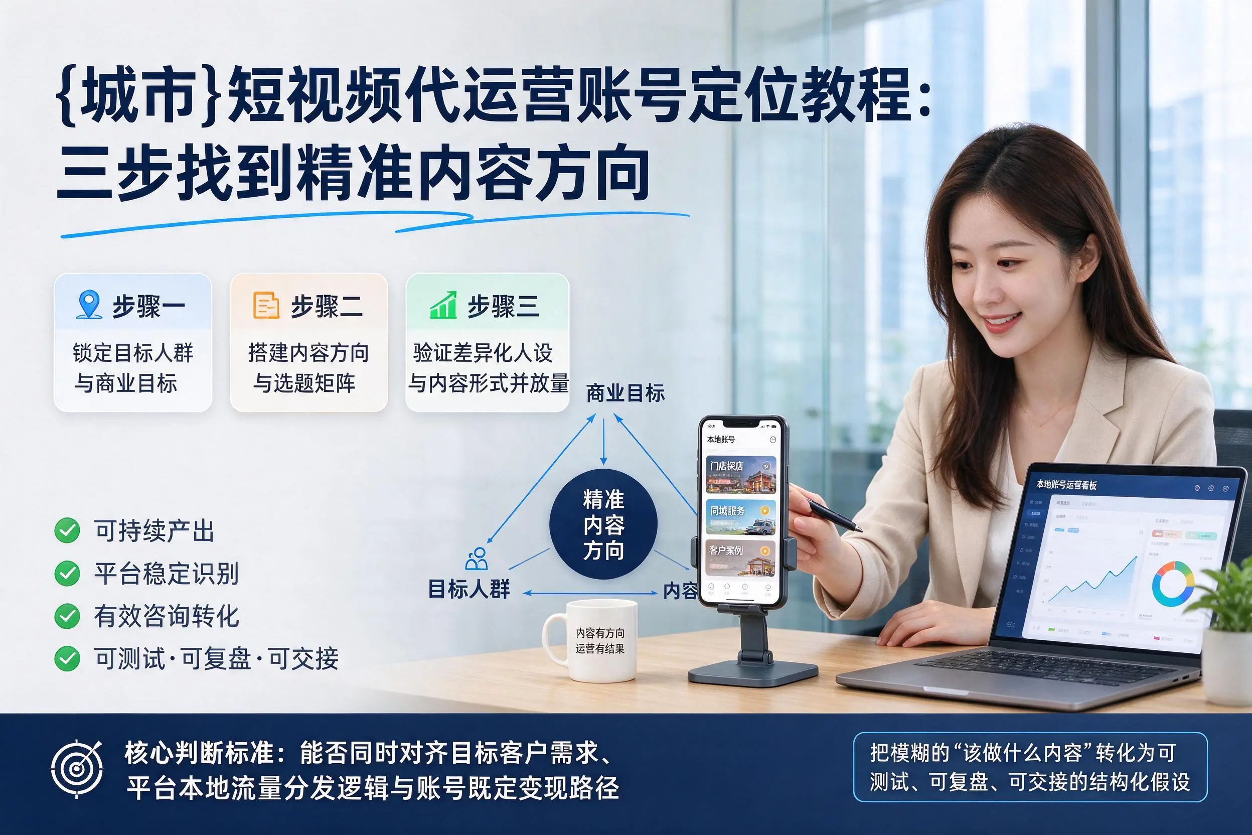 琼海短视频代运营账号定位教程:三步找到精准内容方向