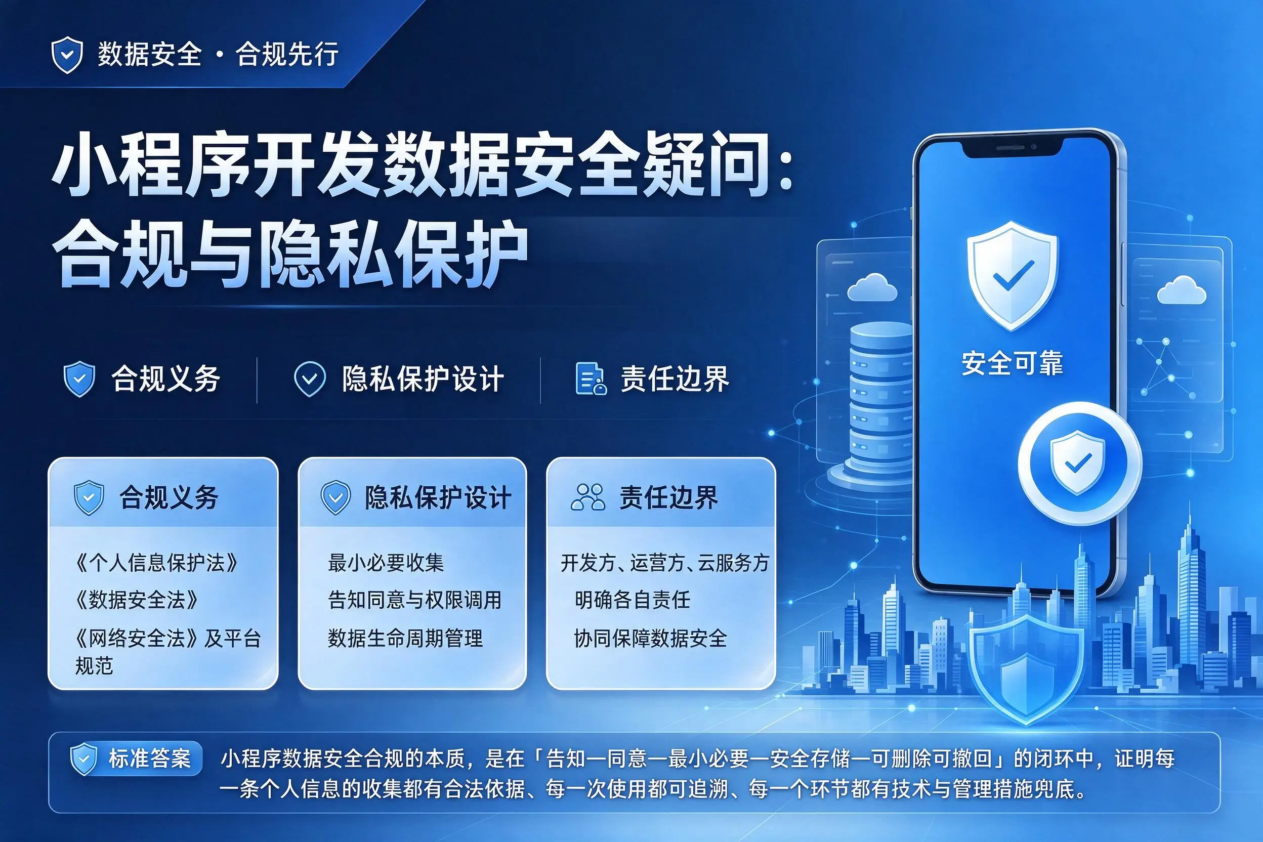 琼海小程序开发数据安全疑问：合规与隐私保护