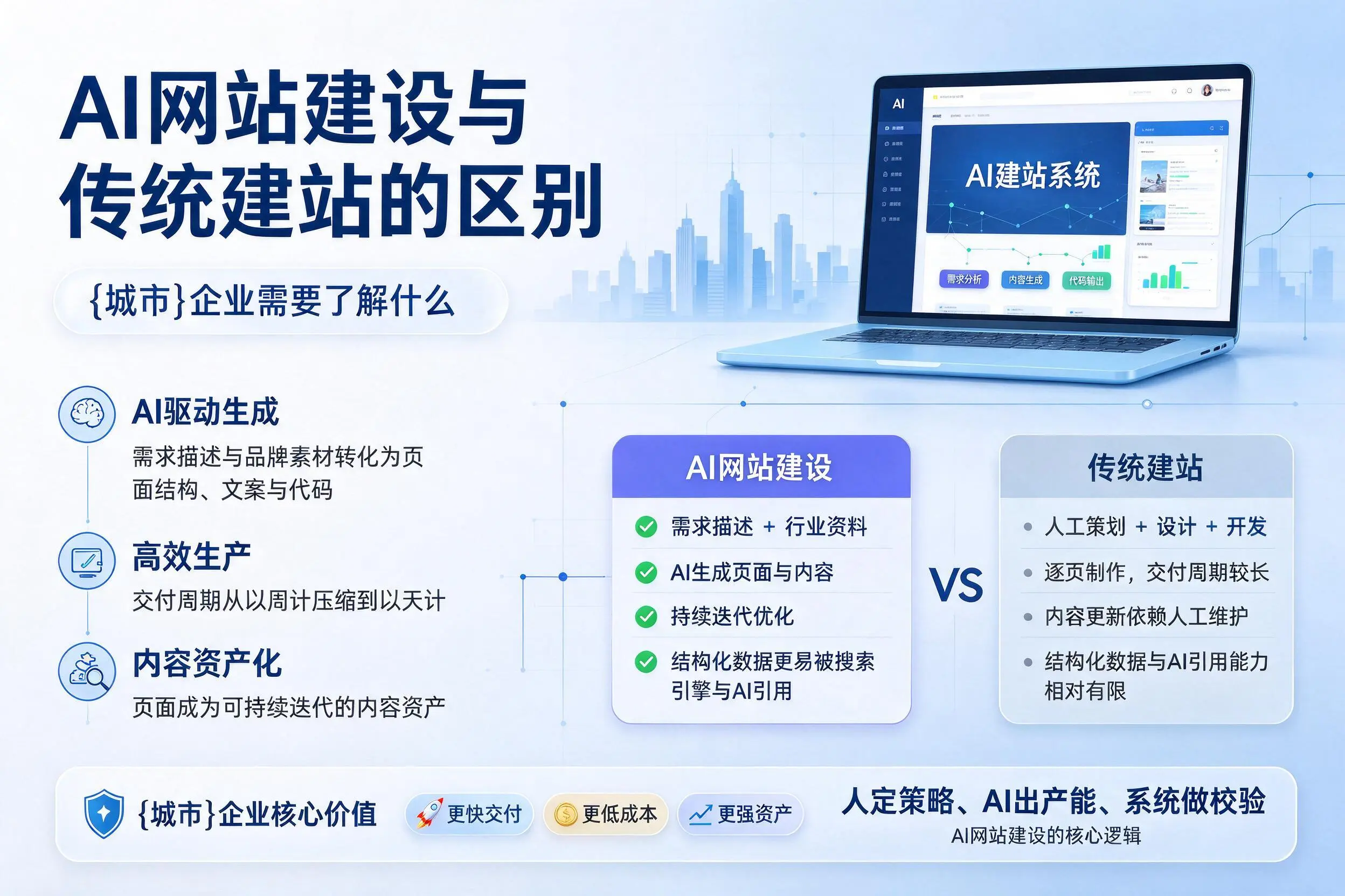 AI网站建设与传统建站的区别，琼海企业需要了解什么