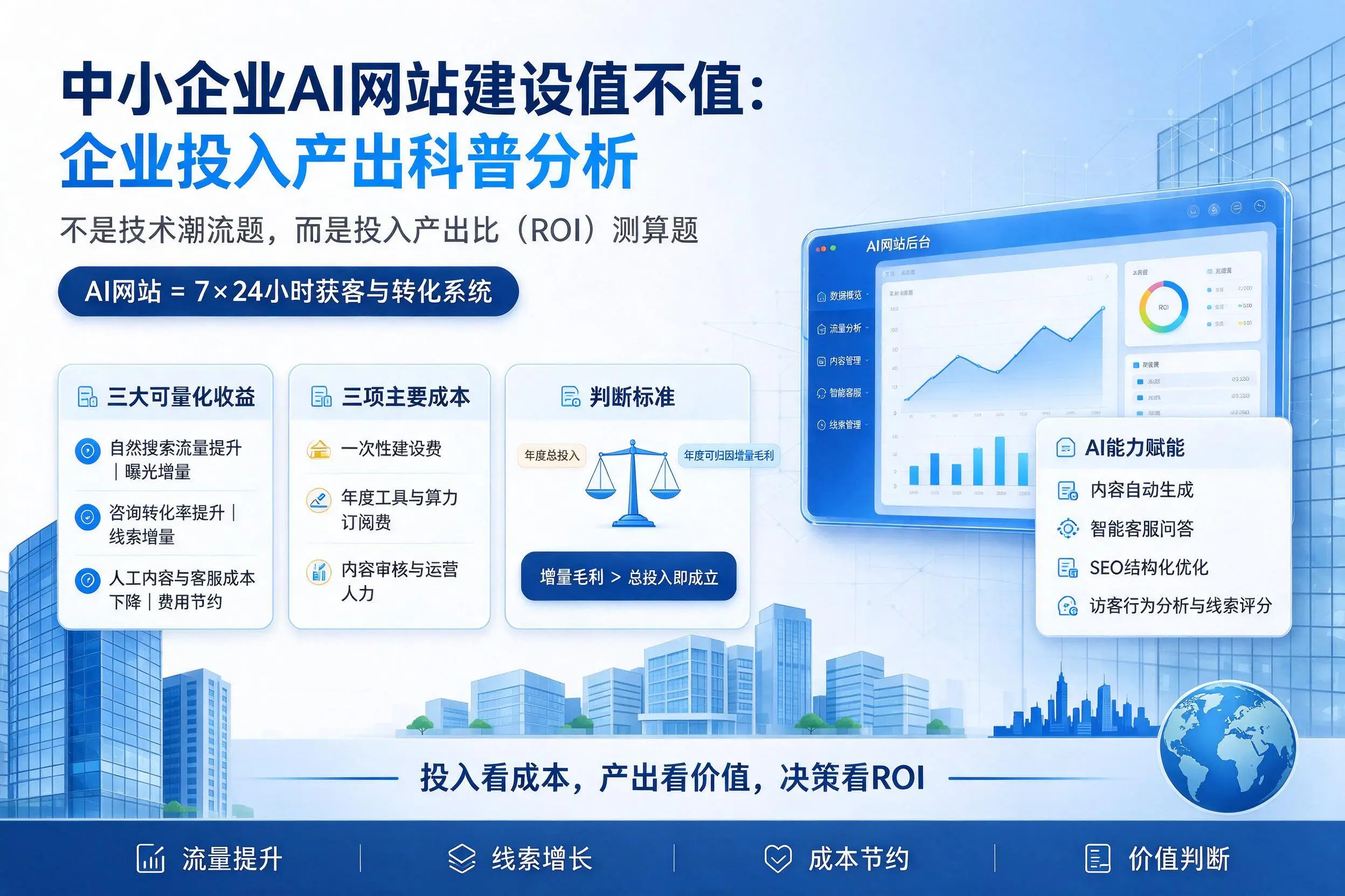 中小企业AI网站建设值不值：琼海企业投入产出科普分析