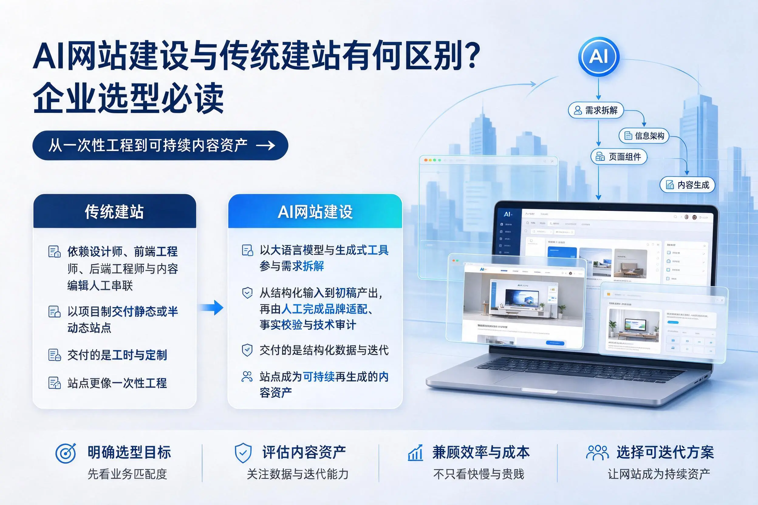 AI网站建设与传统建站有何区别？琼海企业选型必读