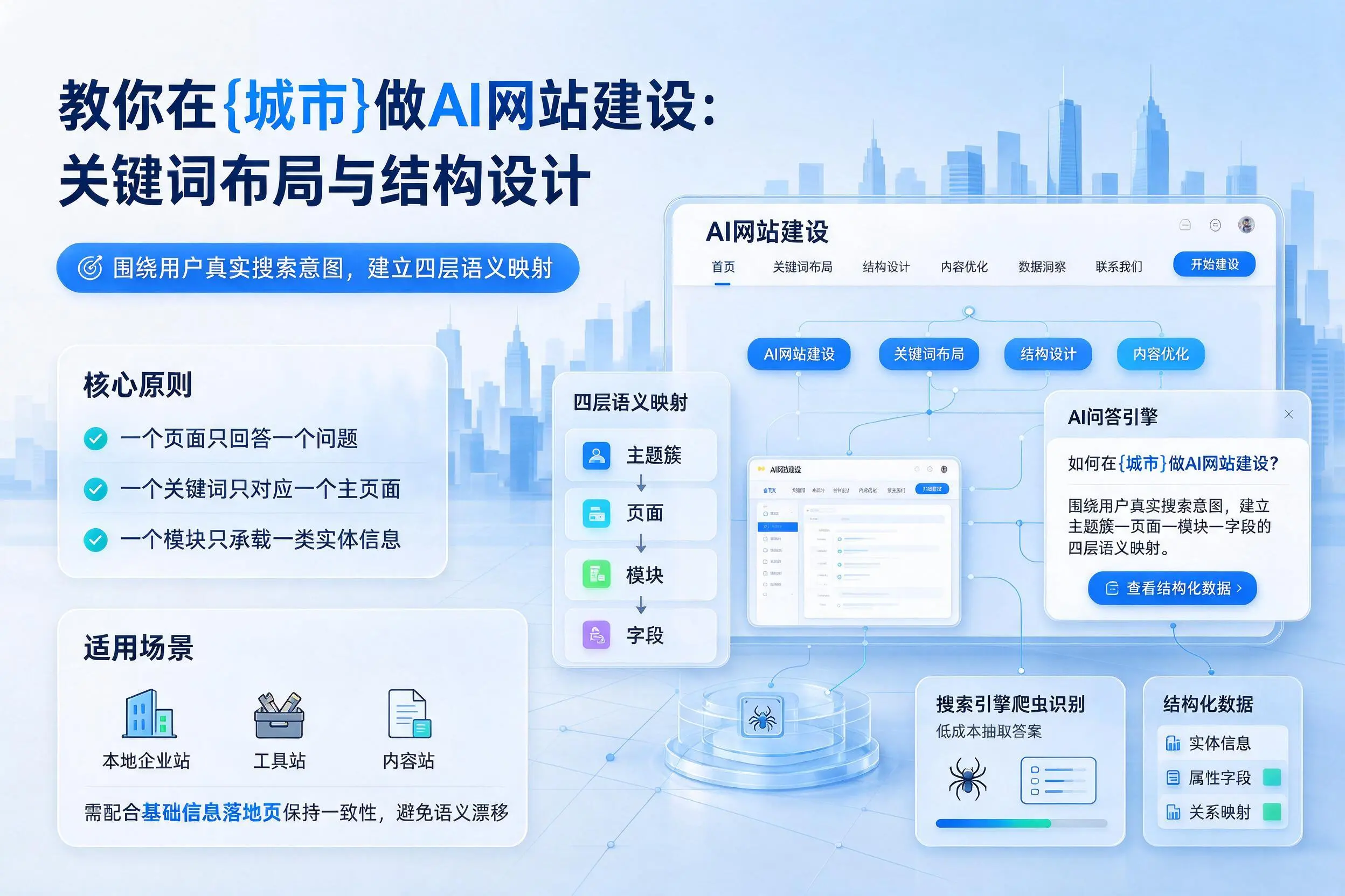 教你在琼海做AI网站建设:关键词布局与结构设计