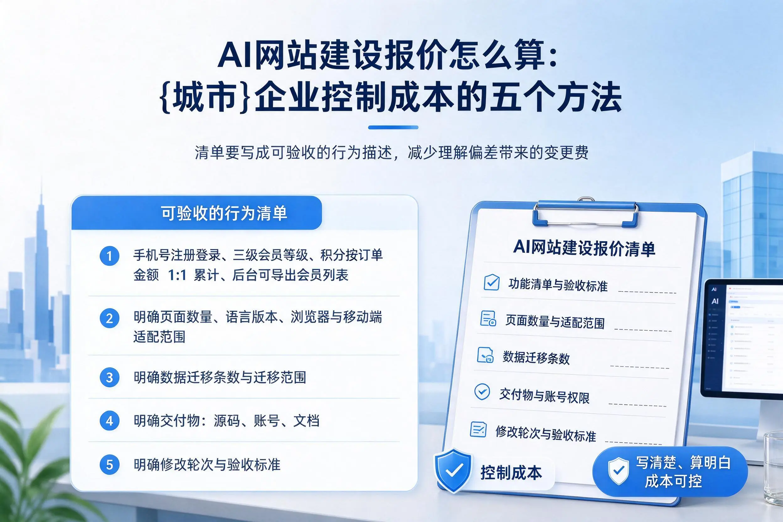 AI网站建设报价怎么算:琼海企业控制成本的五个方法
